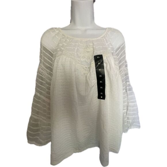Lucky Brand NWT White Lace Top Women’s Size XL Retails for $79 - Picture 2 of 9